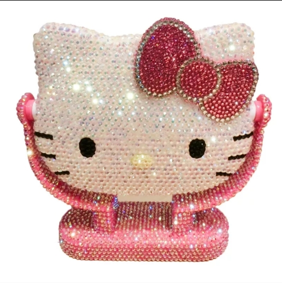 Hello Kitty Rhinestone Mirror w Stand - Picture 2 of 6